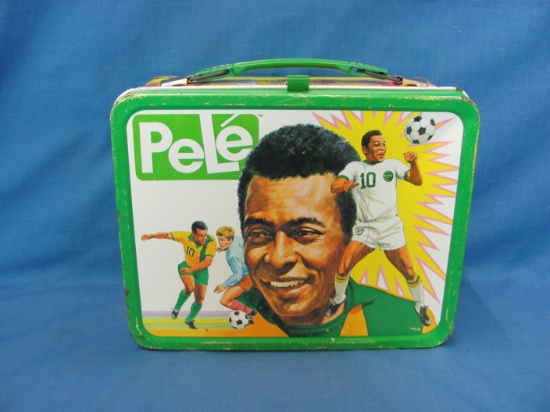 1975 Warner Pele Soccer Player Metal Lunch Box – No Thermos – As Shown