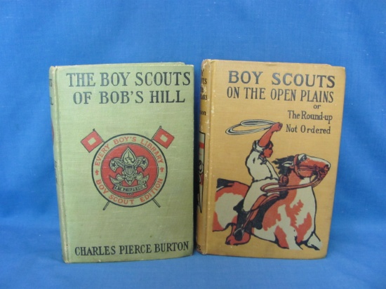 1912 & 1914 Boy Scouts Books – Bob's Hill & Open Plains – Hard Cover – As Shown