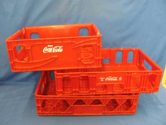 Coca Cola Plastic Cases (3) – 12” x 18” & 11” x 14 3/4” - As Shown