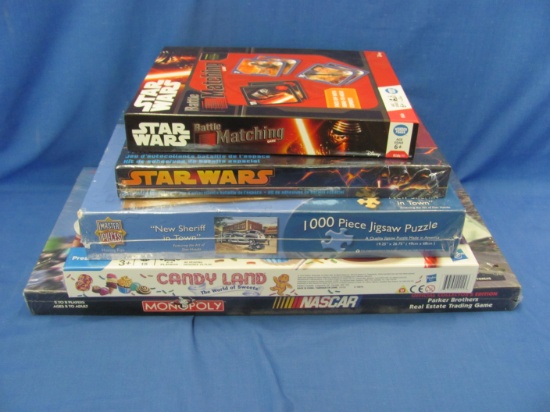 Games & Puzzles – Star Wars – NASCAR Monopoly – Candy Land – New Sheriff in Town