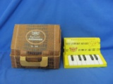 Emenee Plastic Keyboard Accordion #403 With Box – 8” W – Works – As Shown