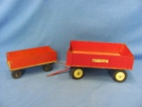 Ertl IH & Unmarked Metal Toy Farm Wagons (2) – Ertl 4 7/8” x 5 3/4”