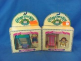 Cabbage Patch Kids Deluxe Miniatures (2) - 1st Edition – Dated 1984 – As Shown