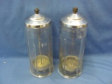 Barbershop Disinfecting Glass Jars With Covers (2) – 11 1/2” T