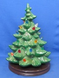Ceramic Christmas Tree with Wood Musical Base – Plays “O Christmas Tree” - Tree is 13 1/2” tall