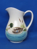 Ceramic Pitcher with Raised Mallard Duck on Front – by Otagiri – Made in Japan – 7 1/2” tall
