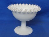 Small Fenton Silver Crest Compote – 5” in diameter – 4 1/4” tall – Very good condition