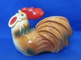 Vintage Ceramic Rooster with Holes for Toothpicks – Serving Hors d'oeuvres – 6” long