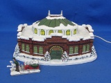 The Budweiser Holiday Village “Roundhouse Stable” by Hawthorne Village – Lights up – 8” wide