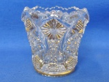 Imperial Glass Toothpick Holder – Clear with Gold Trim – 2 1/2” tall – Good condition