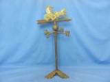 Cast Iron Weather Vane With Brass Horse/Carriage – Stands 15 5/8” T – As Shown