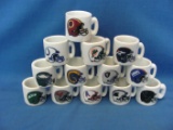 NFL Football Teams Miniature Ceramic Mugs (13) – 1 1/8” T – As Shown