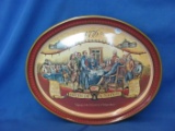 Miller High Lite Beer Oval Metal Tray – Dated 1992 – 11 3/4” x 14 5/8” - As Shown