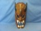 Wood Carved Mask – Pointed Ears With Big Fangs – 16 1/4” L – As Shown