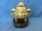 Decorative Oriental Incense Burner With Wood Stand – 5 3/4” T – Unused – As Shown