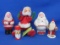 Vintage Santa Claus Items: Plastic Candy Container – Paper Mache Figure – Japan Figure