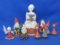 Mixed Lot of Vintage Wood or Cardboard Christmas Figurines – Tallest is 6” - Condition varies