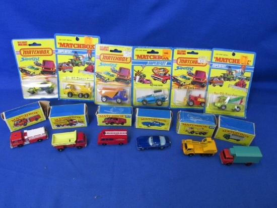 Vintage Lot Of 12 - Lesney Matchbox 6 In Boxes & Superfast 6 In Peg-Able Packages -