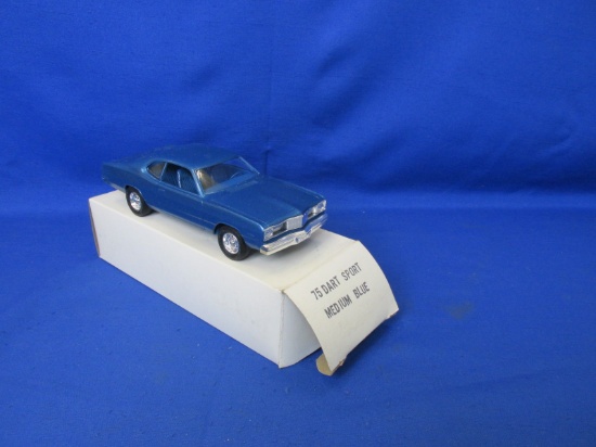Vintage Dealer Promo In Original Box Featuring “1975 Dodge Dart Sport In Medium Blue” - Nice -