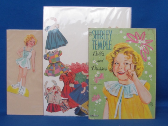 Saalfield “Shirley Temple Dolls & Dresses” Paper Doll – Clothing cut out – 1 Doll & Folder