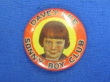 Vintage Pinback: Davey Lee Sonny Boy Club – Davey played Sonny Boy w Al Jolson