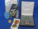 Lot of Military Medals/Pin/Patches – All look quite new – Military Merit – Army Reserve & more