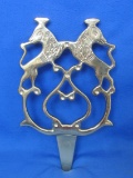 Nice Brass Trivet with 2 Animals – Horses? Griffins? - 8 3/4” long – Very good condition