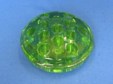 Larger Green Glass Flower Frog – 13 Holes – 4 1/2” in diameter – Good condition