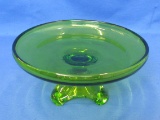 3 Footed Glass Compote by Viking – 7 1/2” in diameter – 3 1/2” tall – Good condition
