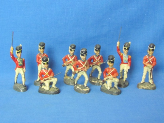 Vintage Composition Toy Soldiers – English Grenadier Guards – 1937 by Kresge Co.- About 3 1/4” tall