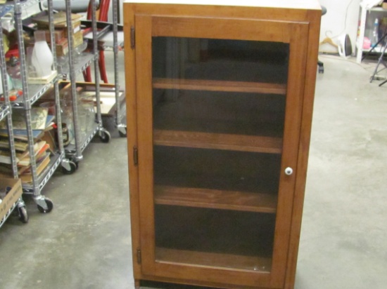 Pine Cabinet With Glass Door – 4 Shelves – 11” x 24” - 43 1/4” T – No Shipping