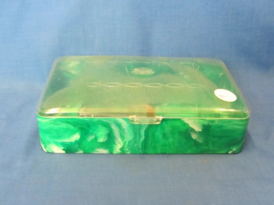 Plastic Sewing Box With Some Contents – 4 1/2” x 6 3/4” - As Shown