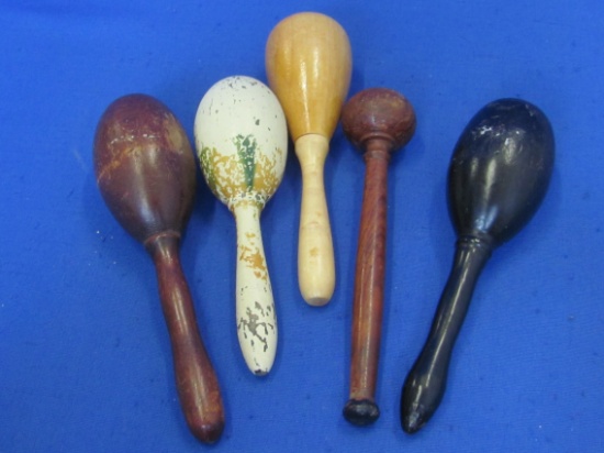 5 Wood Darners – All Different – Longest is 6 1/4” - Good vintage condition