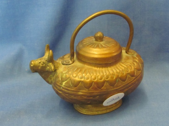 Brass Cow Head Creamer – 3 3/4” L – As Shown