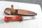 Vintage IMPERIAl Stag Handle Bowie Knife with Leather Sheath 9