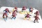 9 Applause California Raisins Figurines 1988 Skateboard, Surf Board Roller Skates