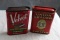 2 Vintage Pocket Tobacco Tins Union Leader and Velvet