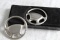 Ford Motor Company RACING Steering Wheel Key Ring Fob (2) 1 in Orig Box