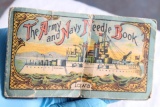 Antique THE ARMY AND NAVY NEEDLE BOOK U.S.S. Iowa Ship Design