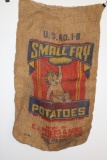 Vintage SMALL FRY Potatoes Gunny Sack 50 Lb Size BABY Design