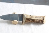 Vintage GERBER Bolt Action Fixed Blade Knife with Stag Handle 7 1/2