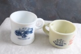 2 Vintage Shaving Mugs OLD SPICE Ship Grand Turk Salom 1786 & Surrey