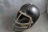 Antique Football Helmet with Face Guard and Chin Strap