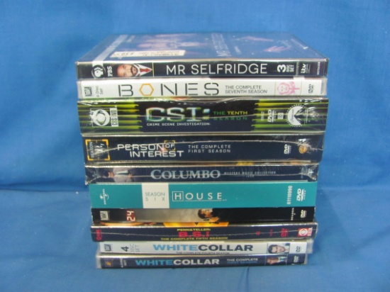 DVD's (10) – House – CSI – BSI – White Collar & Others – All Sealed – As Shown
