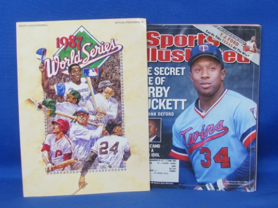 1987 World Series Program – 2003 Sports Illustrated Magazine w Kirby Puckett