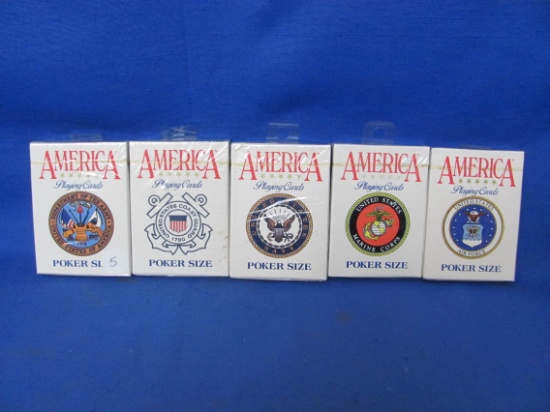 U.S. Military Branches Playing Cards – Air Force – Army – Coast Guard – Navy & Marines