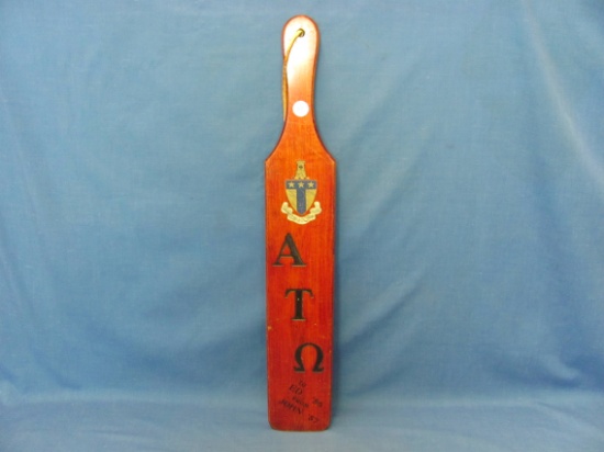 1950's Fraternity Paddle Alpha MU Chapter Adrian College – 21 7/8” L