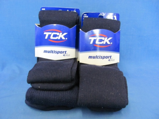 TCK Blue Multisport Socks – 4 Pair – Medium (1) & Large (3)