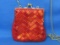 Small Evening Purse in Red Seed & Bugle Beads – 4” wide – Marked “La Regale”
