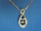 Sterling Silver & 10 KT Gold Pendant w Tiny Diamond – 24” Sterling Chain – 8.5 grams